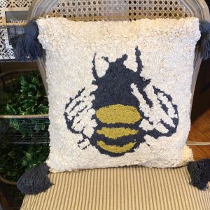 16” Cotton Hook Bee Pillow