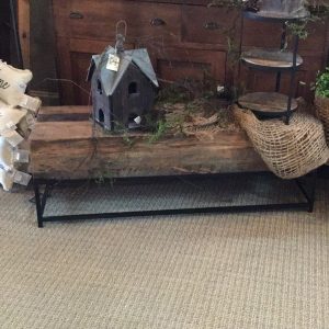 Long Rustic Wood/Iron Bench
